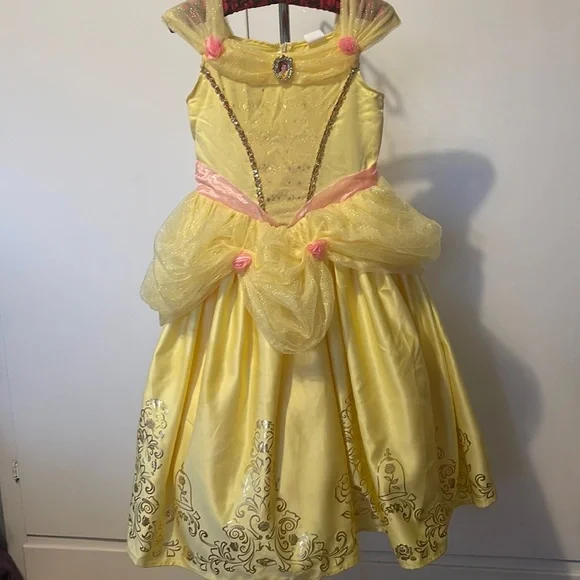 Disney Dresses | Disney Princess Belle The Beauty and The Beast, Girls Costume Dress 10-12 | Color: Pink/Yellow | Size: 10-12 | Maggie55r's Closet
